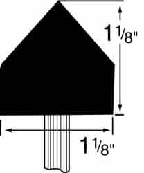 Grier Abrasives - 1-1/8 x 1-1/8" Head Diam x Thickness, A13, Pointed Cylinder, Aluminum Oxide Mounted Point - Caliber Tooling