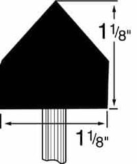 Grier Abrasives - 1-1/8 x 1-1/8" Head Diam x Thickness, A13, Pointed Cylinder, Aluminum Oxide Mounted Point - Caliber Tooling