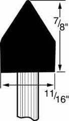 Grier Abrasives - 11/16 x 7/8" Head Diam x Thickness, A14, Pointed Cylinder, Aluminum Oxide Mounted Point - Caliber Tooling