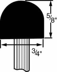 Grier Abrasives - 3/4 x 5/8" Head Diam x Thickness, A22, Ball Nose, Aluminum Oxide Mounted Point - Caliber Tooling