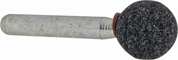 Grier Abrasives - 5/8" Head Diam x 5/8" Thickness, A26, Ball End, Aluminum Oxide Mounted Point - Caliber Tooling