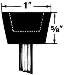 Grier Abrasives - 1 x 5/8" Head Diam x Thickness, A32, Inverted Cone Cupped End, Aluminum Oxide Mounted Point - Caliber Tooling