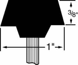 Grier Abrasives - 1 x 3/8" Head Diam x Thickness, A35, Flat Cone, Aluminum Oxide Mounted Point - Caliber Tooling