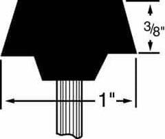 Grier Abrasives - 1 x 3/8" Head Diam x Thickness, A35, Flat Cone, Aluminum Oxide Mounted Point - Caliber Tooling