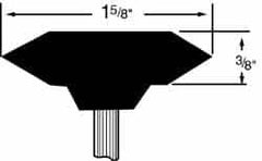 Grier Abrasives - 1-5/8 x 3/8" Head Diam x Thickness, A36, Wheel Tapered Edge, Aluminum Oxide Mounted Point - Caliber Tooling