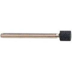 Grier Abrasives - 1/4 x 1/4" Head Diam x Thickness, W160, Cylinder, Aluminum Oxide Mounted Point - Caliber Tooling