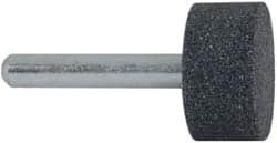 Grier Abrasives - 1 x 1/2" Head Diam x Thickness, W218, Cylinder, Aluminum Oxide Mounted Point - Caliber Tooling