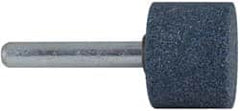 Grier Abrasives - 1 x 3/4" Head Diam x Thickness, W219, Cylinder, Aluminum Oxide Mounted Point - Caliber Tooling