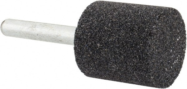 Grier Abrasives - 1 x 1" Head Diam x Thickness, W220, Cylinder, Aluminum Oxide Mounted Point - Caliber Tooling