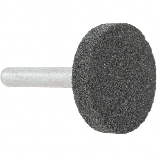 Grier Abrasives - 1-1/4 x 1/4" Head Diam x Thickness, W225, Cylinder, Aluminum Oxide Mounted Point - Caliber Tooling