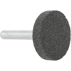 Grier Abrasives - 1-1/4 x 1/4" Head Diam x Thickness, W225, Cylinder, Aluminum Oxide Mounted Point - Caliber Tooling