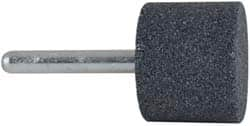 Grier Abrasives - 1-1/4 x 1" Head Diam x Thickness, W229, Cylinder, Aluminum Oxide Mounted Point - Caliber Tooling