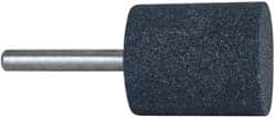 Grier Abrasives - 1-1/4" Head Diam x 1-1/2" Thickness, W231, Cylinder End, Aluminum Oxide Mounted Point - Blue, Medium Grade, 60 Grit, 17,620 RPM - Caliber Tooling