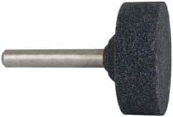 Grier Abrasives - 1-1/2 x 1/2" Head Diam x Thickness, W236, Cylinder, Aluminum Oxide Mounted Point - Caliber Tooling