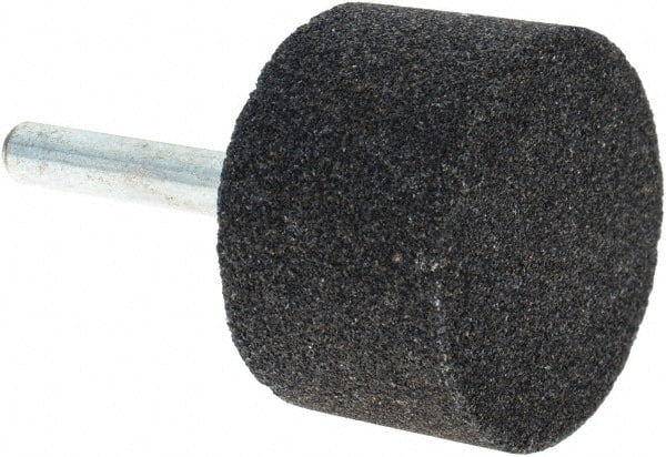 Grier Abrasives - 1-1/2 x 1" Head Diam x Thickness, W237, Cylinder, Aluminum Oxide Mounted Point - Caliber Tooling