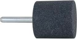 Grier Abrasives - 1-1/2 x 1-1/2" Head Diam x Thickness, W238, Cylinder, Aluminum Oxide Mounted Point - Caliber Tooling