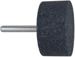 Grier Abrasives - 2 x 1" Head Diam x Thickness, W242, Cylinder, Aluminum Oxide Mounted Point - Caliber Tooling