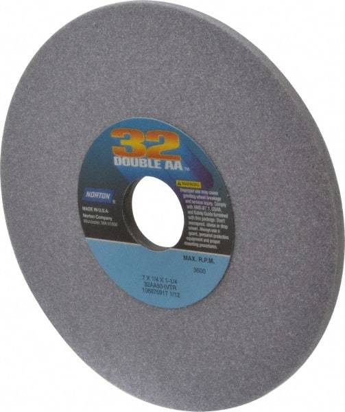 Norton - 7" Diam x 1-1/4" Hole x 1/4" Thick, I Hardness, 80 Grit Surface Grinding Wheel - Aluminum Oxide, Type 1, Medium Grade, 3,600 Max RPM, No Recess - Caliber Tooling