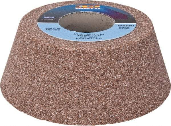 Norton - 4" Diam, 1-1/4" Hole Size, 1-1/2" Overall Thickness, 60 Grit, Type 11 Tool & Cutter Grinding Wheel - Medium Grade, Aluminum Oxide, J Hardness, Vitrified Bond, 5,730 RPM - Caliber Tooling