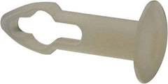 Made in USA - 5/32" Hole Diam, Keyhole Shank, Nylon Panel Rivet - 3/8" Material Thickness, 5/16" Head Diam - Caliber Tooling