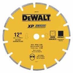 DeWALT - 12" Diam, 1" Arbor Hole Diam, Wet & Dry Cut Saw Blade - Diamond-Tipped, Standard Round Arbor - Caliber Tooling