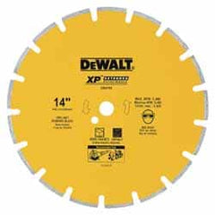 DeWALT - 14" Diam, 1" Arbor Hole Diam, Wet & Dry Cut Saw Blade - Diamond-Tipped, Standard Round Arbor - Caliber Tooling