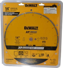 DeWALT - 14" Diam, 1" Arbor Hole Diam, Wet & Dry Cut Saw Blade - Diamond-Tipped, General Purpose Action, Standard Round Arbor - Caliber Tooling