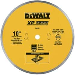 DeWALT - 10" Diam, 5/8" Arbor Hole Diam, Wet & Dry Cut Saw Blade - Diamond-Tipped, Standard Round Arbor - Caliber Tooling