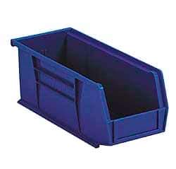 Akro-Mils - 10 Lb. Load Capacity, 5-3/8" Deep, Blue Polymer Hopper Stacking Bin - 3" High x 4-1/8" Wide x 5-3/8" Long - Caliber Tooling