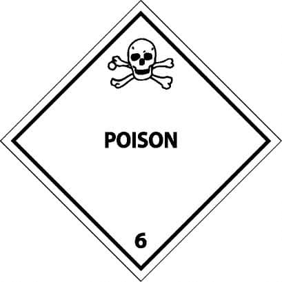 NMC - Poison DOT Shipping Label - 4" High x 4" Wide - Caliber Tooling