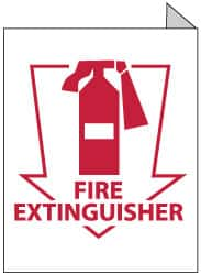 NMC - Fire Extinguisher, Plastic Fire Sign - 8" Wide x 10" High, Glow-in-the-Dark - Caliber Tooling