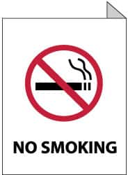 NMC - "Danger - No Smoking", 10" Long x 14" Wide, Pressure-Sensitive Vinyl Safety Sign - Rectangle, 0.004" Thick, Use for Accident Prevention - Caliber Tooling