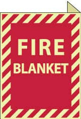 NMC - Fire Blanket, Plastic Fire Sign - 9" Wide x 12" High, Glow-in-the-Dark - Caliber Tooling