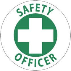 NMC - SafetyOofficer, Hard Hat Label - Green on White, 2" Thick, For Accident Prevention - Caliber Tooling