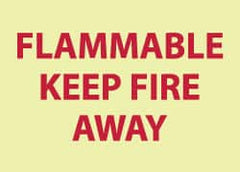 NMC - "Flammable - Keep Fire Away", 10" Long x 14" Wide, Pressure-Sensitive Vinyl Safety Sign - Rectangle, 0.004" Thick, Use for Accident Prevention - Caliber Tooling