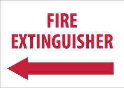 NMC - Fire Extinguisher, Pressure Sensitive Vinyl Fire Sign - 14" Wide x 10" High, Glow-in-the-Dark - Caliber Tooling