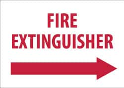 NMC - Fire Extinguisher, Pressure Sensitive Vinyl Fire Sign - 14" Wide x 10" High, Glow-in-the-Dark - Caliber Tooling