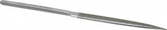 Strauss - 8-1/2" OAL Medium Half Round Needle Diamond File - 1/2" Wide x 5/32" Thick, 4-3/8 LOC, 126 Grit - Caliber Tooling