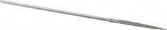 Strauss - 5-1/2" OAL Fine Half Round Needle Diamond File - 11/64" Wide x 1/16" Thick, 1-5/8 LOC, 91 Grit - Caliber Tooling