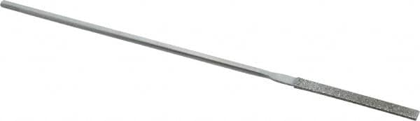 Strauss - 5-1/2" OAL Coarse Equalling Needle Diamond File - 5/32" Wide x 3/32" Thick, 1-5/8 LOC, 181 Grit - Caliber Tooling