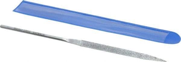 Strauss - 5-1/2" OAL Fine Barrette Needle Diamond File - 13/64" Wide x 1/16" Thick, 2-3/4 LOC, 91 Grit - Caliber Tooling