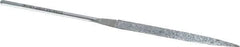 Strauss - 5-1/2" OAL Medium Barrette Needle Diamond File - 13/64" Wide x 1/16" Thick, 2-3/4 LOC, 126 Grit - Caliber Tooling