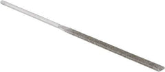 Strauss - 5-1/2" OAL Medium Equalling Needle Diamond File - 15/64" Wide x 1/16" Thick, 2-3/4 LOC, 126 Grit - Caliber Tooling