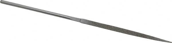 Strauss - 5-1/2" OAL Medium Half Round Needle Diamond File - 13/64" Wide x 1/16" Thick, 2-3/4 LOC, 126 Grit - Caliber Tooling