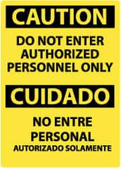 NMC - "Caution - Do Not Enter - Authorized Personnel Only", 14" Long x 10" Wide, Aluminum Safety Sign - Rectangle, 0.04" Thick, Use for Security & Admittance - Caliber Tooling