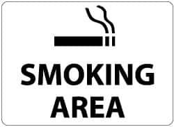 NMC - "Smoking Area", 10" Long x 14" Wide, Aluminum Safety Sign - Rectangle, 0.04" Thick, Use for Smoking Regulations - Caliber Tooling