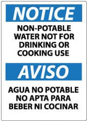 NMC - "Notice - Non-Potable Water - Not for Drinking or Cooking Use", 14" Long x 10" Wide, Rigid Plastic Safety Sign - Rectangle, 0.05" Thick, Use for Hazardous Materials - Caliber Tooling