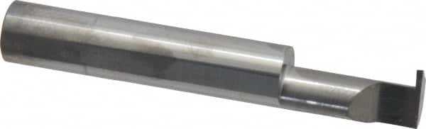 Accupro - 0.04" Groove Width, 3/8" Min Hole Diam, 3/4" Max Hole Depth, Retaining Ring Grooving Tool - 0.11" Projection, 1-3/4" Shank Length, 2-1/2" OAL, Solid Carbide, Bright Finish - Exact Industrial Supply