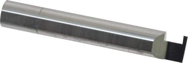 Accupro - 0.056" Groove Width, 3/8" Min Hole Diam, 1/4" Max Hole Depth, Retaining Ring Grooving Tool - 0.11" Projection, 2-1/4" Shank Length, 2-1/2" OAL, Solid Carbide, Bright Finish - Exact Industrial Supply