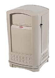 Rubbermaid - 50 Gal Beige Rectangle Trash Can - Polyethylene, 42-1/8" High x 24-3/4" Long x 25-1/4" Wide - Caliber Tooling